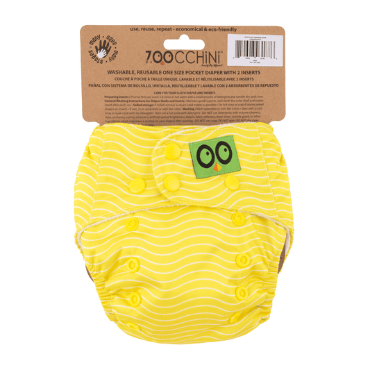 Zoocchini Reusable Cloth Pocket Diapers with 2 Inserts - Duck - Laadlee
