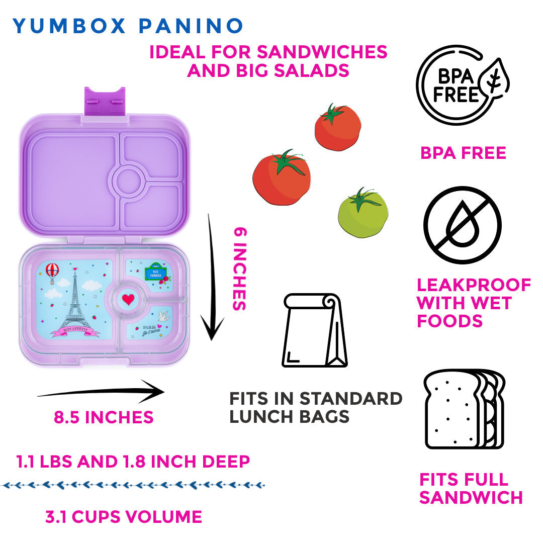 Yumbox Panino 4 Compartment Paris Lunch Box - Lulu Purple - Laadlee