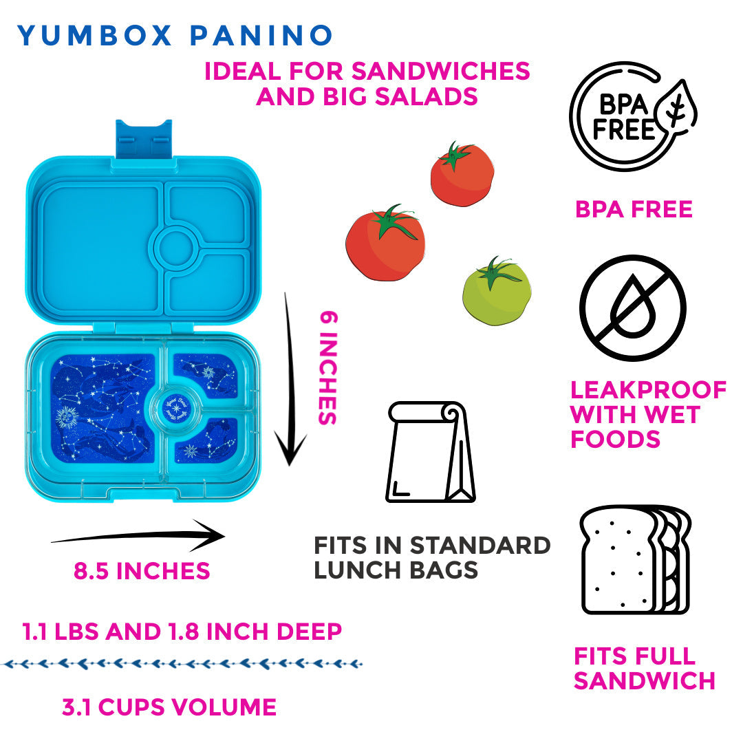 Yumbox Panino 4 Compartment Zodiac Lunch Box - Luna Aqua - Laadlee