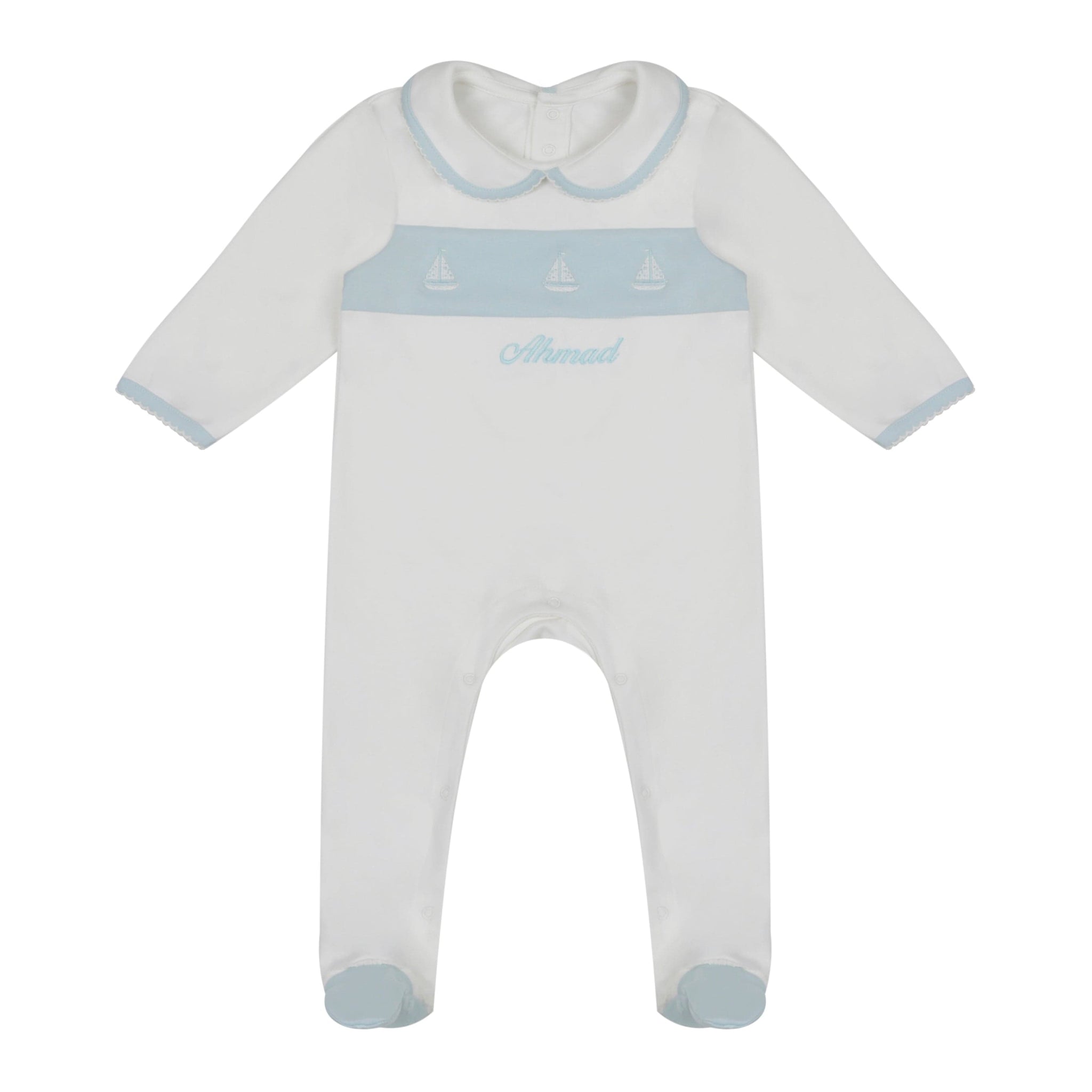 Little IA Organic Cotton Sailboat Sleepsuit - Laadlee