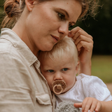 Frigg Fairytale Latex Baby Pacifier 0-6M, 2Pack, Silky Satin/ Willow Grey - Size 1 - Laadlee