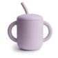 Mushie Silicone Training Cup + Straw Soft Lilac - Laadlee