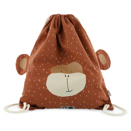 Trixie Drawstring Bag - Mr. Monkey - Laadlee