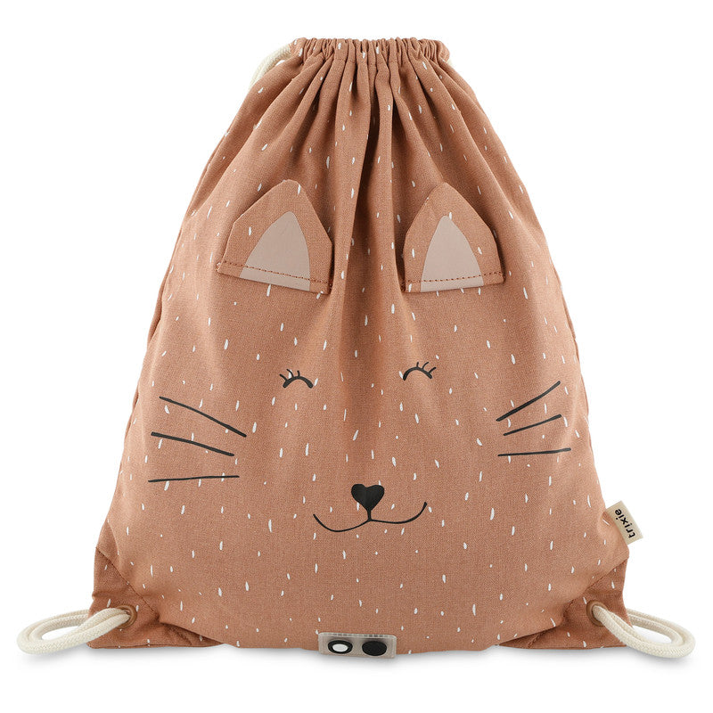 Trixie Drawstring Bag - Mrs. Cat - Laadlee