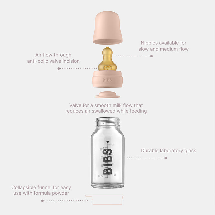 BIBS Baby Bottle 225ml - Ivory - Laadlee