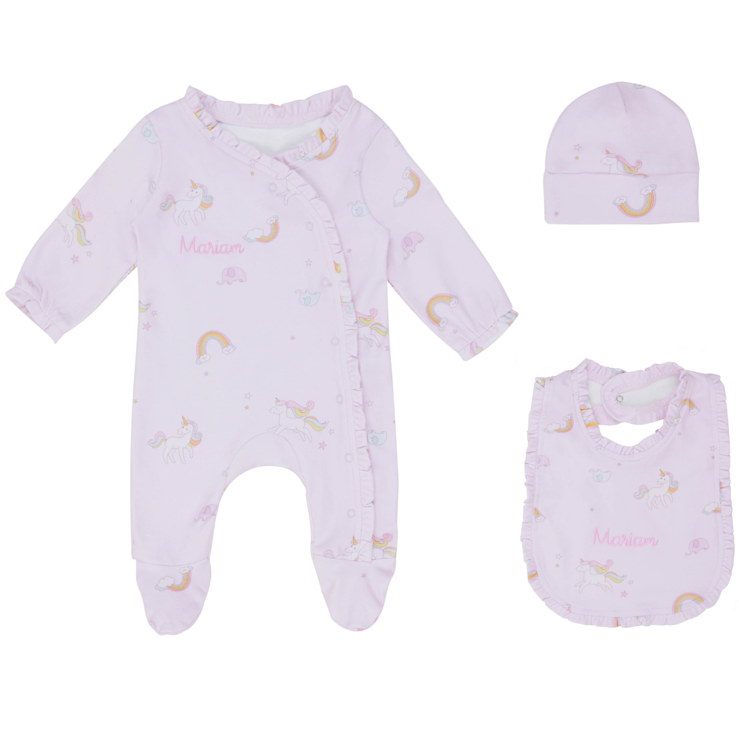 Little IA Unicorn Printed 3-Piece Matching Set - Laadlee