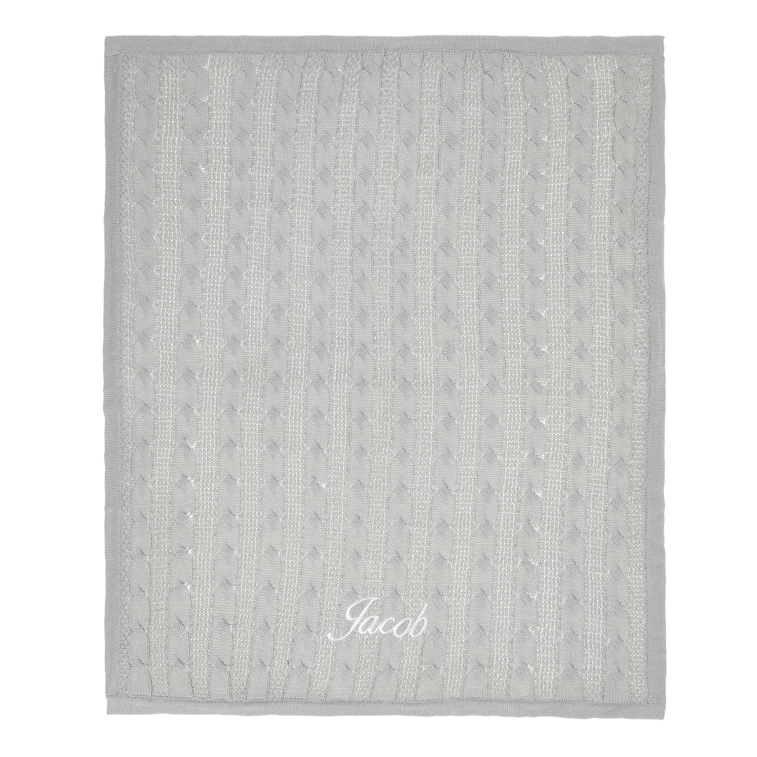 Little IA Grey Cable Knit Baby Blanket - Laadlee