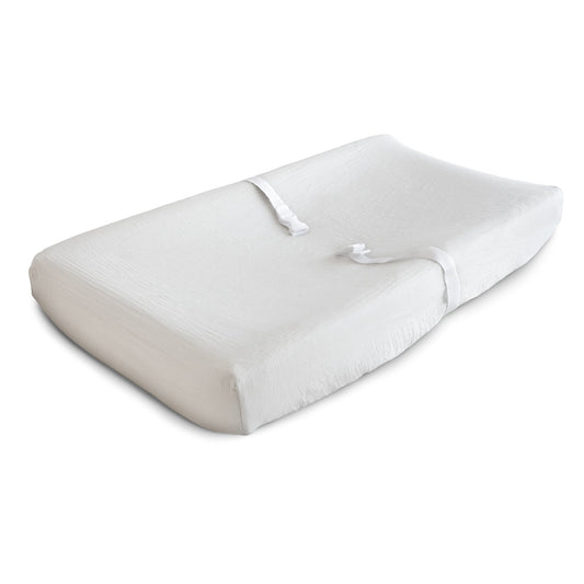 Mushie Changing Pad Cover White - Laadlee