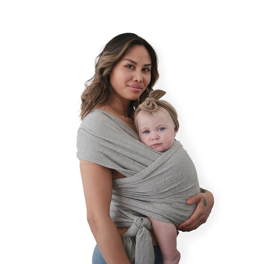 Mushie Baby Carrier Wrap Gray Melange - Laadlee