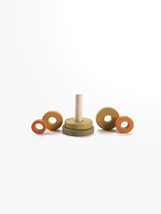 SABO Concept - Wooden Toy Ring Stacker Mini - Flower Meadow - Laadlee