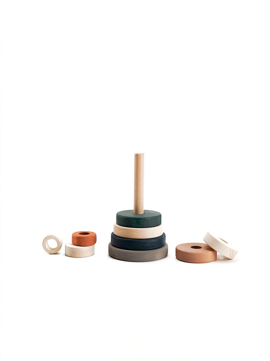 SABO Concept - Wooden Toy Ring Stacker - Terracotta - Laadlee