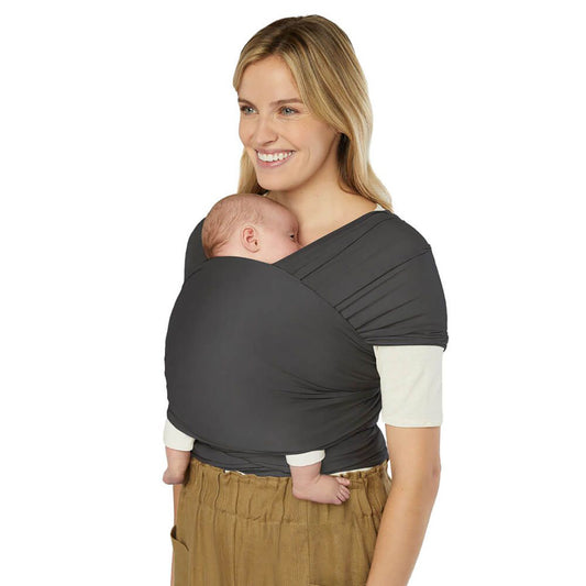 Ergobaby Aura Baby Wrap Sustainable Knit - Soft Black - Laadlee