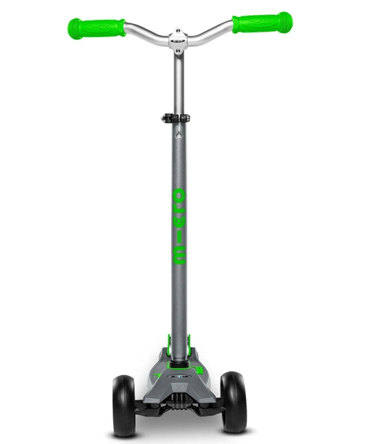 Micro Maxi Deluxe Pro Scooter - Grey and Green - Laadlee