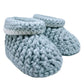 Pikkaboo Cuddles & Snuggles Crochet Baby Booties - Grey - Laadlee