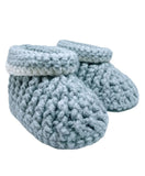 Pikkaboo Cuddles & Snuggles Crochet Baby Booties - Grey - Laadlee