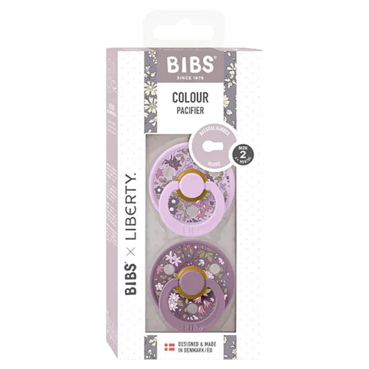BIBS x LIBERTY 2 Pack Colour Camomile Lawn Latex S2 - Violet Sky Mix - Laadlee