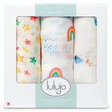 Lulujo 3-Pack Bamboo Muslin Swaddle Blankets - High in the Sky - Laadlee