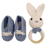 Pikkaboo HeavenlyHugs Mr. Rabbit Handmade Crochet Teether and Booties - Laadlee