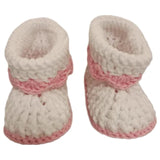 Pikkaboo HeavenlyHugs Handmade Crochet Booties - Pink & White - Laadlee