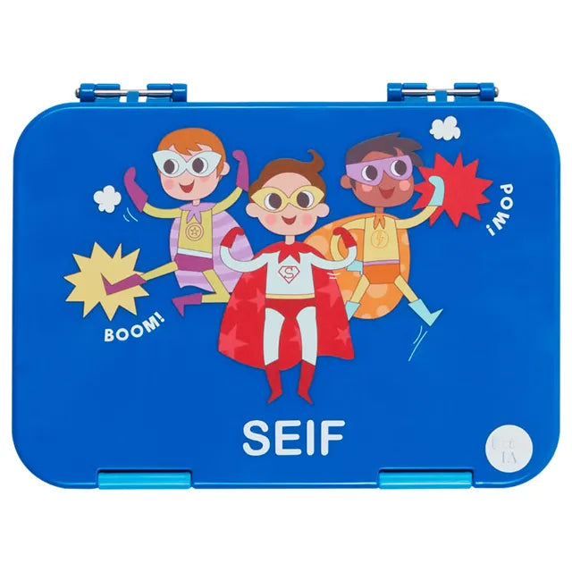 Little IA Personalised Superhero Bento Box - 6 compartments - Laadlee