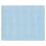 Little IA Blue Cable Knit Baby Blanket - Laadlee