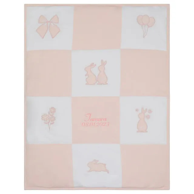 Little IA Organic Cotton Bunny Patchwork Blanket - Laadlee
