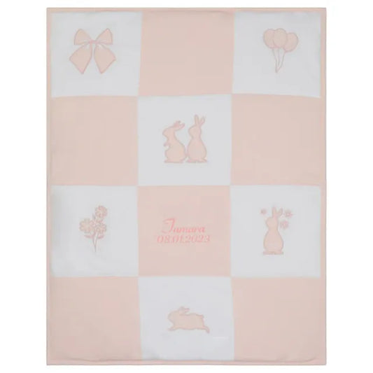 Little IA Organic Cotton Bunny Patchwork Blanket - Laadlee