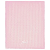Little IA Pink Cable Knit Baby Blanket - Laadlee