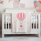 Little IA Pink Hot Air Balloon Knit Blanket - Laadlee