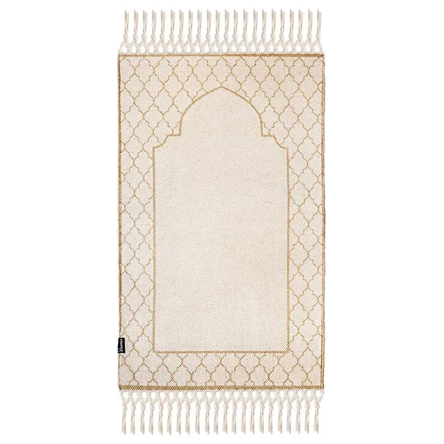 Khamsa Comfort Muslim Prayer Mat - Adult Size - Asmar Tan - Laadlee