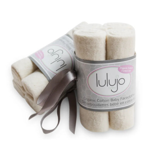 Lulujo Organic Cotton Face Cloths - 4pcs - Laadlee
