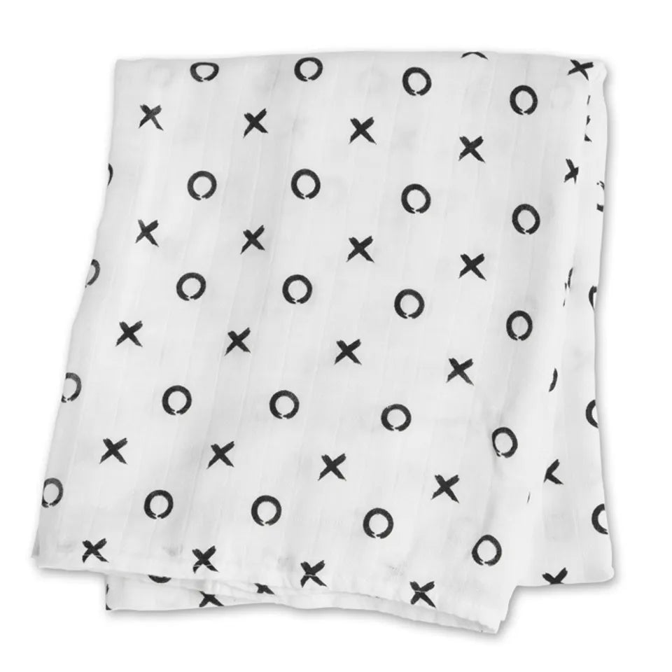 Lulujo Bamboo Swaddle - Hugs&Kisses - Laadlee