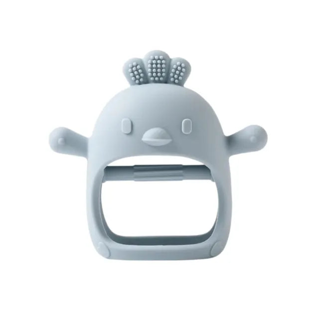 Pikkaboo 2-In-1 Silicone Nonslip Mitten Teether & Pacifier - Chick - Laadlee