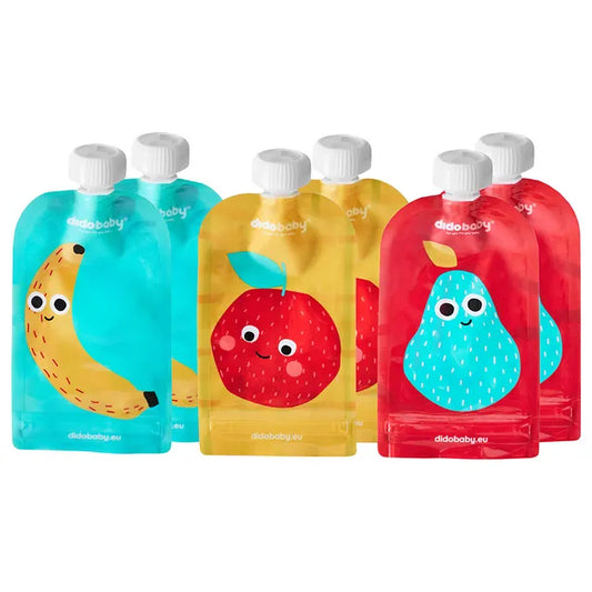 Didobaby Reusable Pouches - Fruits (Pack of 6) - Laadlee