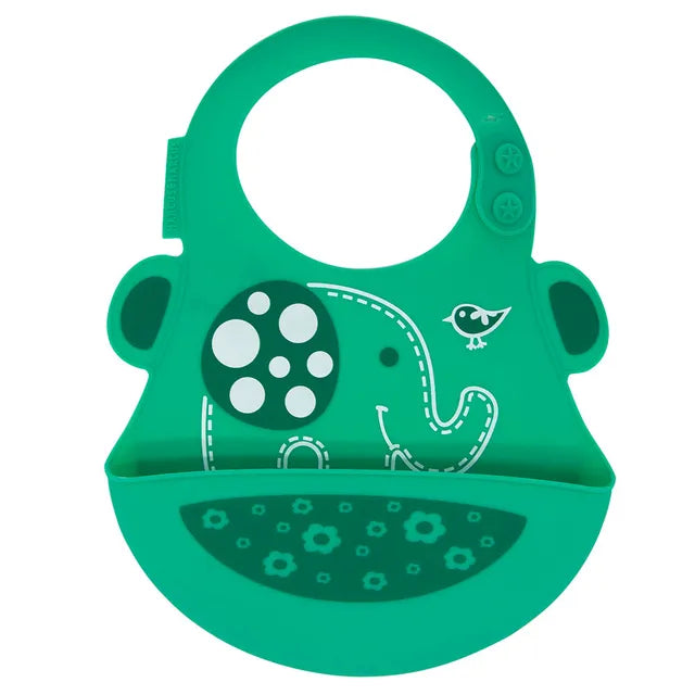 Marcus & Marcus - Wide Coverage Silicone Baby Bib - Ollie - Laadlee