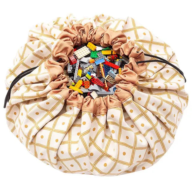 Play & Go Playmat & Storage Bag - Geo Mustard - Laadlee