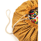 Play & Go Organic Playmat and Storage Bag - Grid Mustard - Laadlee