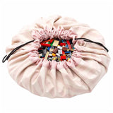 Play & Go Playmat & Storage Bag - Stripes Pink - Laadlee