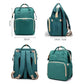 Pikkaboo 4in1 Diaper Bag with Changing Station/Crib-Teal Green - Laadlee
