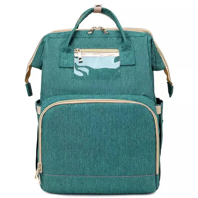 Pikkaboo 4in1 Diaper Bag with Changing Station/Crib-Teal Green - Laadlee