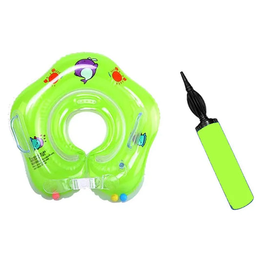 Pikkaboo - Iswimsafe Infant Neck Floater Green with Inflator - Laadlee