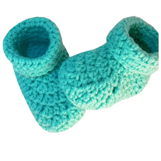 Pikkaboo Cuddles & Snuggles Crochet Baby Booties - Green - Laadlee