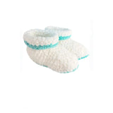 Pikkaboo Cuddles & Snuggles Crochet Baby Booties - White & Green - Laadlee