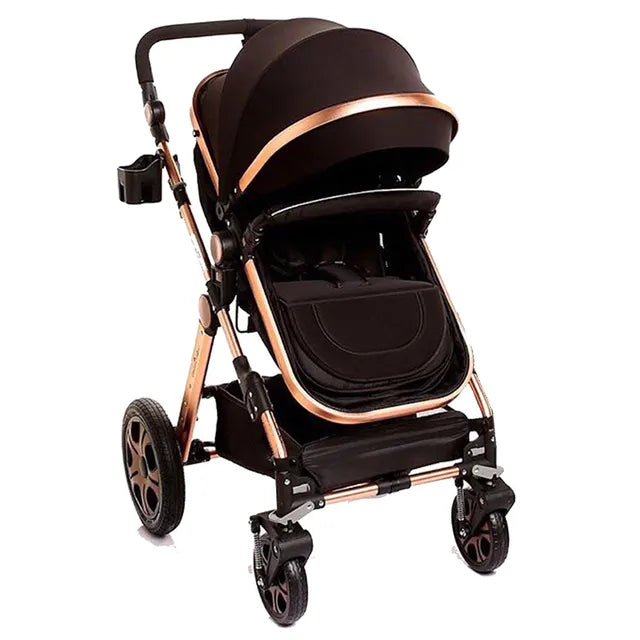 Pikkabo- 3in1 Luxury Pram Stroller-Black - Laadlee
