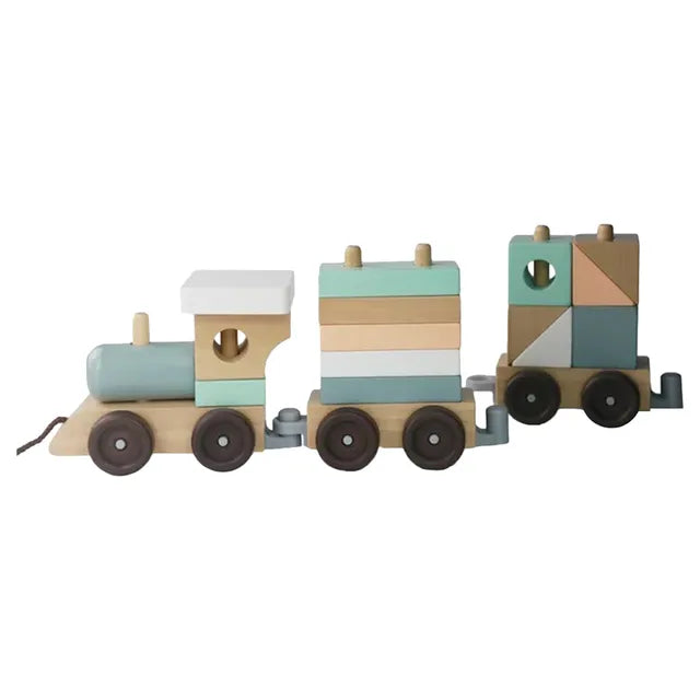 Woody Buddy - Train Stacker Pull along - Green - Laadlee