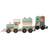 Woody Buddy - Train Stacker Pull along - Green - Laadlee