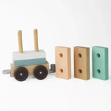 Woody Buddy - Train Stacker Pull along - Green - Laadlee