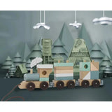 Woody Buddy - Train Stacker Pull along - Green - Laadlee