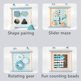 Woody Buddy - Activity Cube - Blue - Laadlee