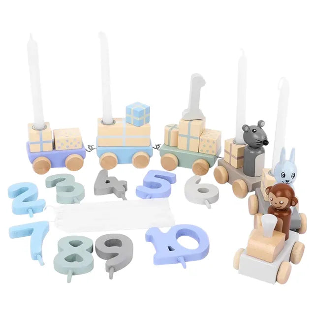 Woody Buddy - Birthday Train - Blue - Laadlee